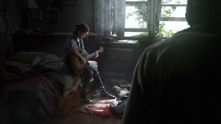 Ellie playing the guitar